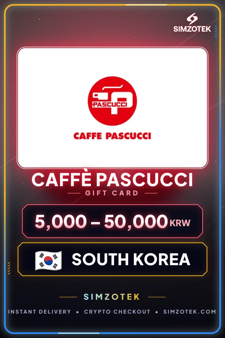 Dárková karta Caffè Pascucci (Jižní Korea)