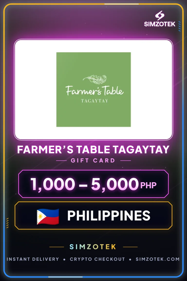 Farmer’s Table Tagaytay dovanų kortelė (Filipinai)