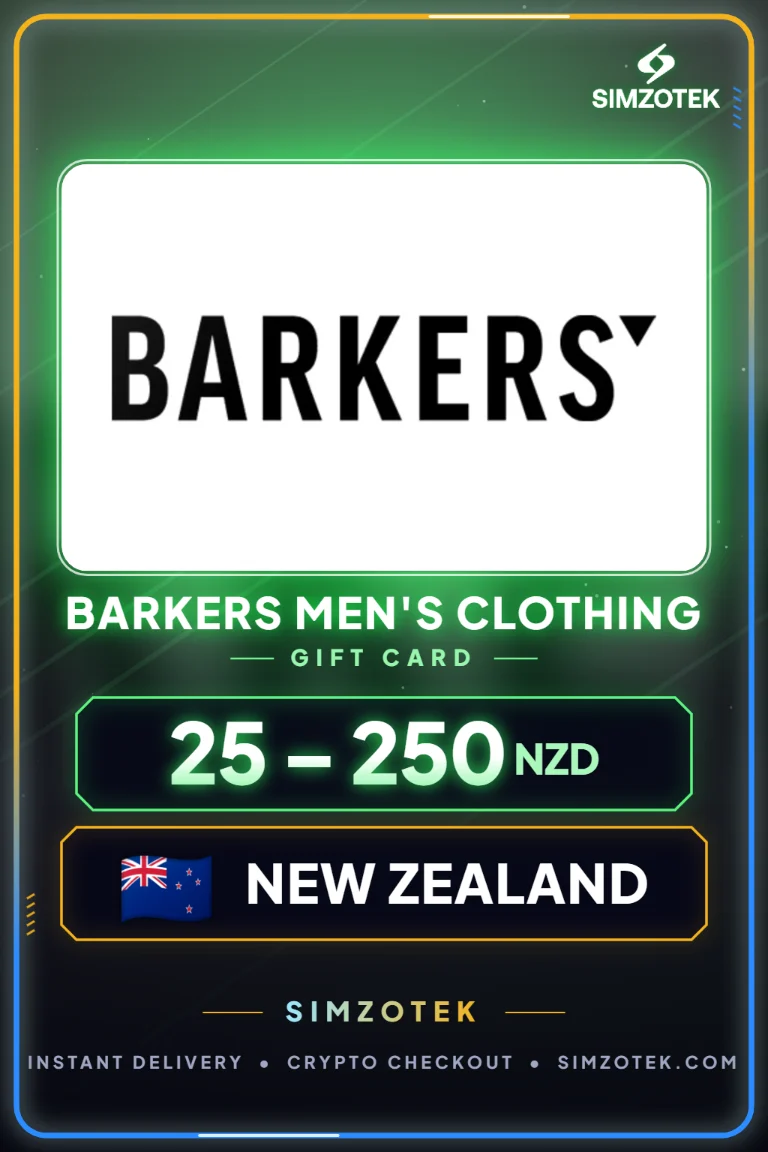 Barkers Men's Clothing 禮品卡 (紐西蘭)