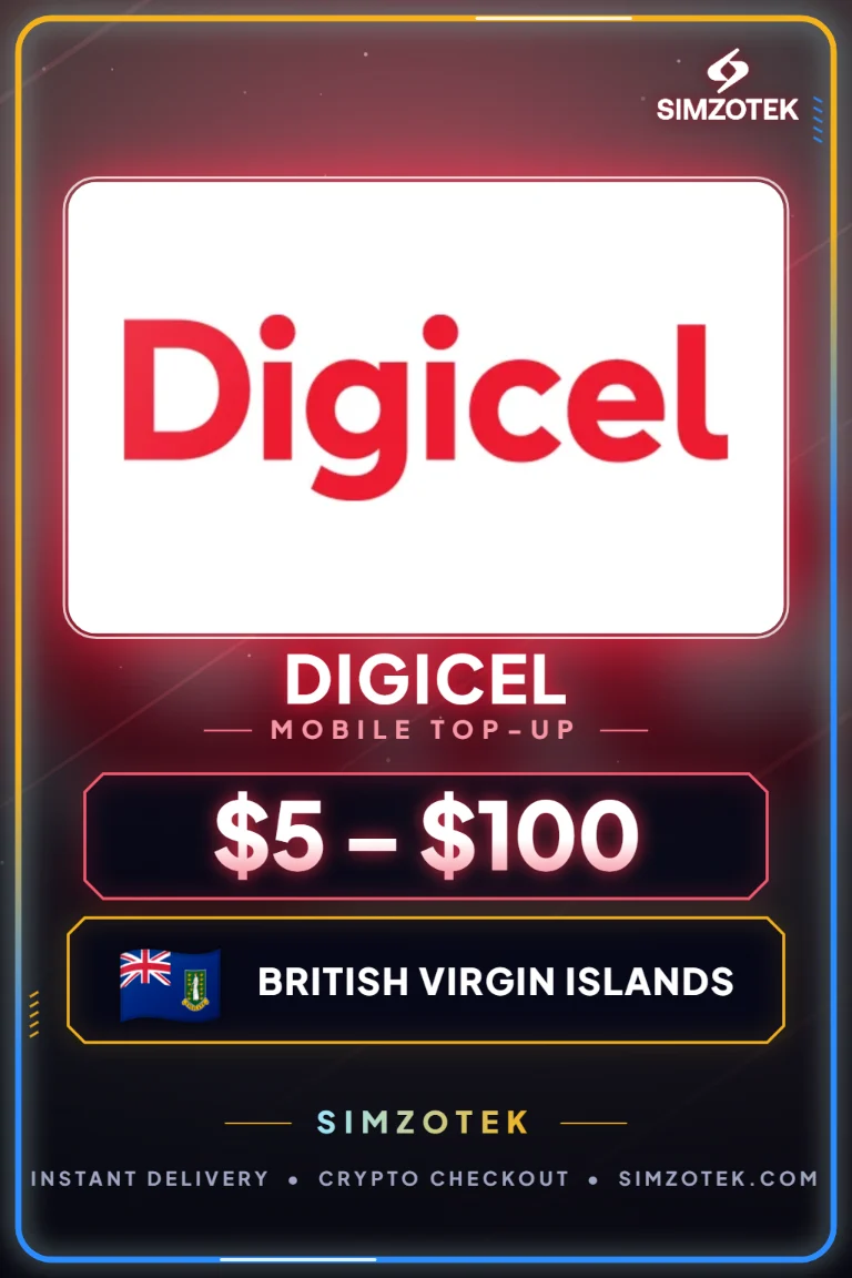 Recarga de celular Digicel (Ilhas Virgens Britânicas)