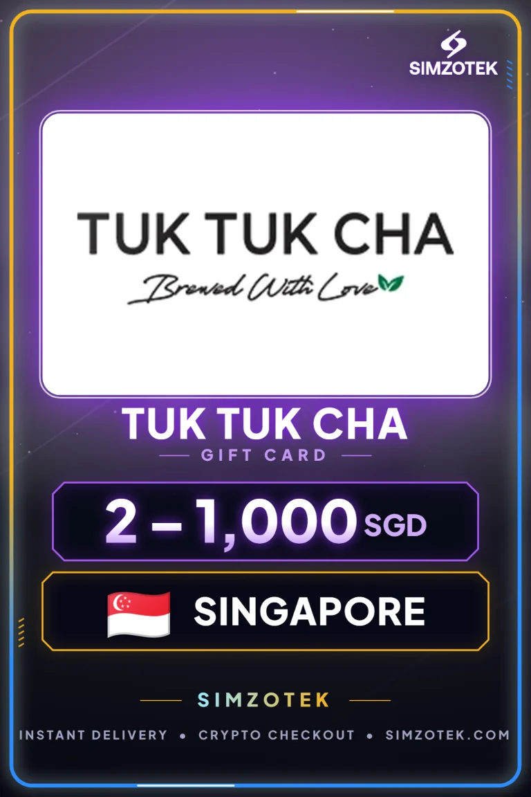 Dárková karta Tuk Tuk Cha (Singapur)