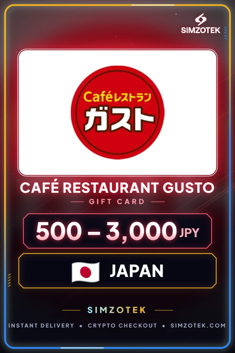Café Restaurant Gusto Gift Card (Japan)