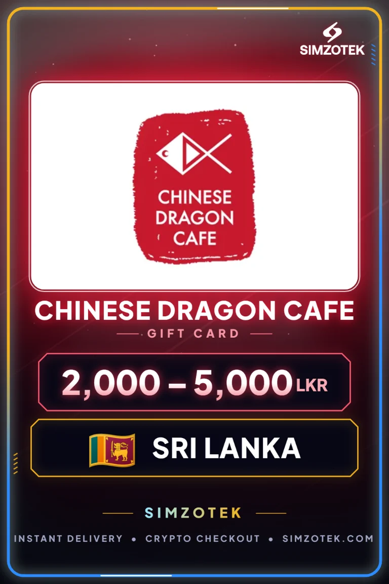 Dárková karta Chinese Dragon Cafe (Srí Lanka)