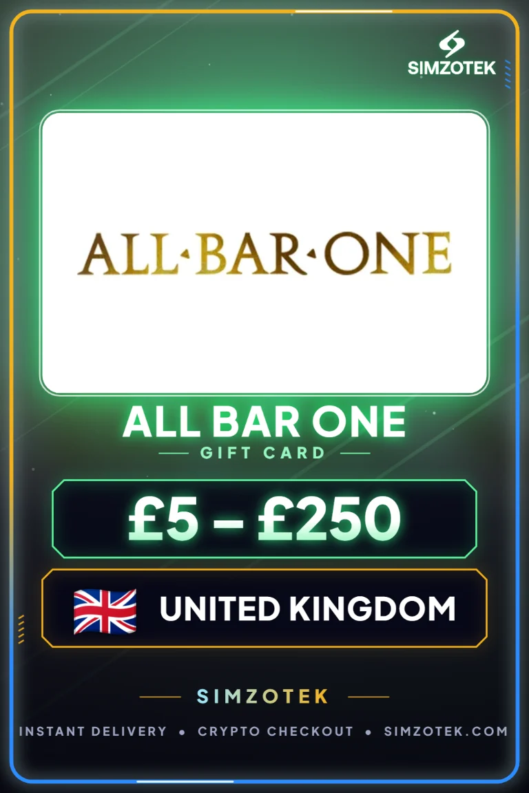 All Bar One dovanų kortelė (Jungtinė Karalystė)