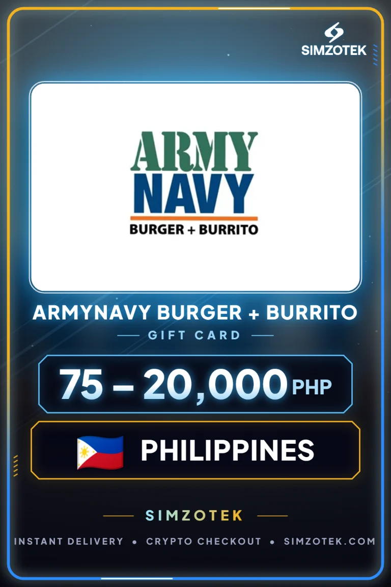 Karta podarunkowa ArmyNavy Burger + Burrito (Filipiny)
