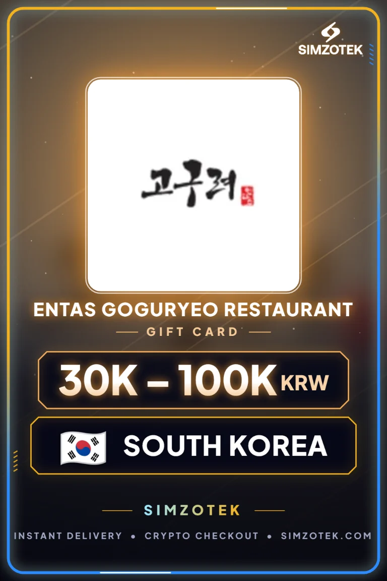 Poklon kartica ENTAS Goguryeo Restaurant (Južna Koreja)