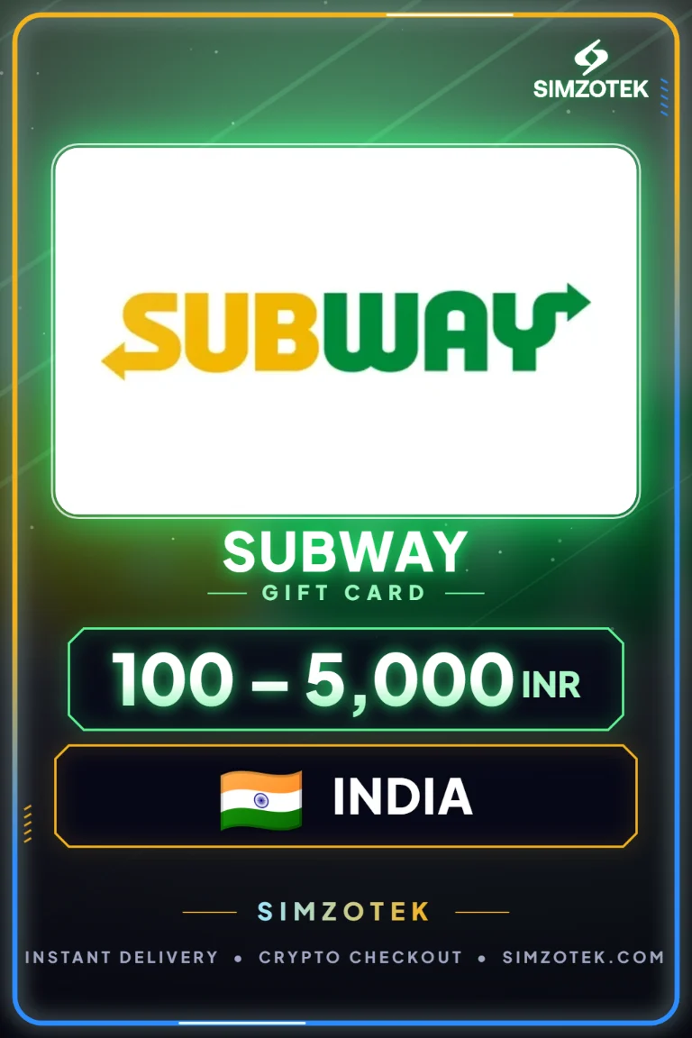 بطاقة هدايا Subway (الهند)