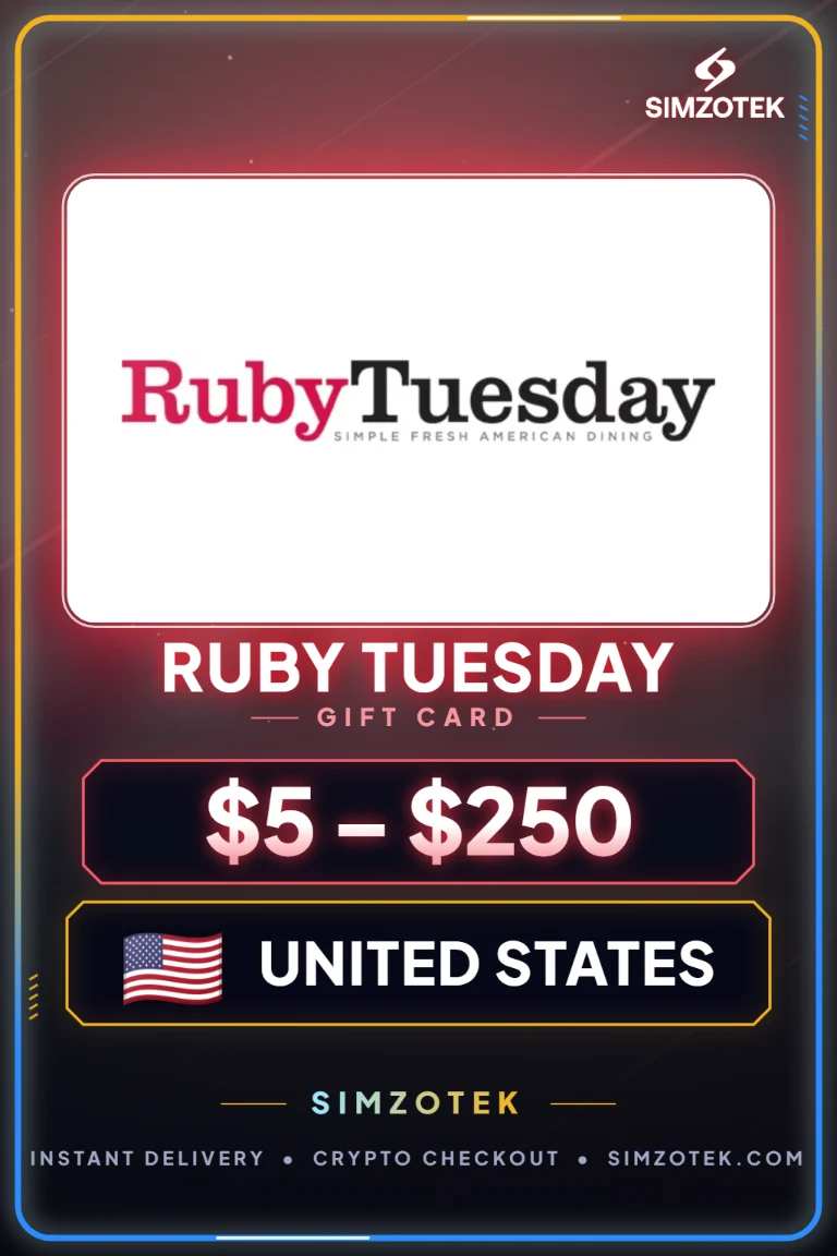 Karta podarunkowa Ruby Tuesday (Stany Zjednoczone)