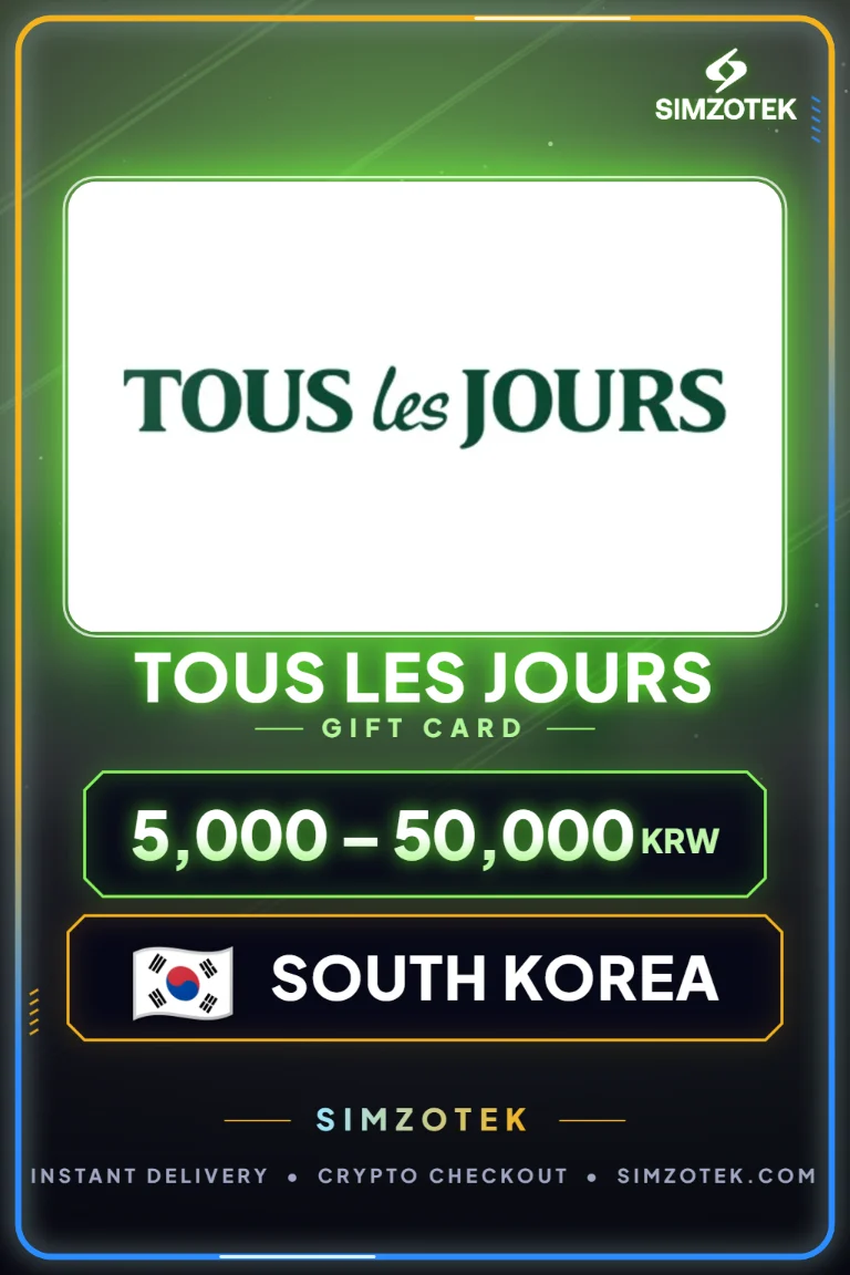 บัตรของขวัญ Tous les Jours (เกาหลีใต้)