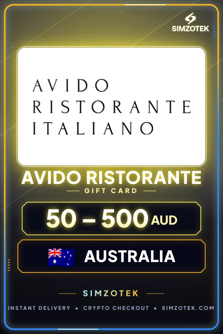 Dárková karta Avido Ristorante (Austrálie)