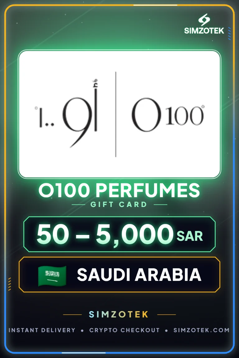 Karta podarunkowa O100 Perfumes (Arabia Saudyjska)