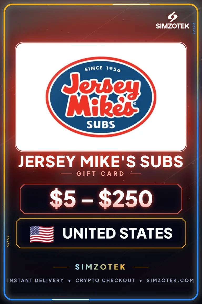Dárková karta Jersey Mike's Subs (Spojené státy)