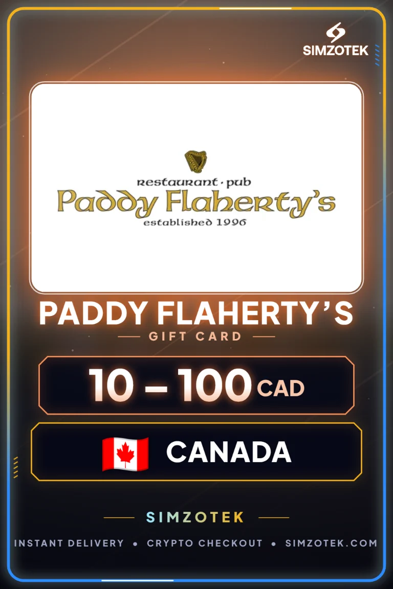 Paddy Flaherty’s dovanų kortelė (Kanada)