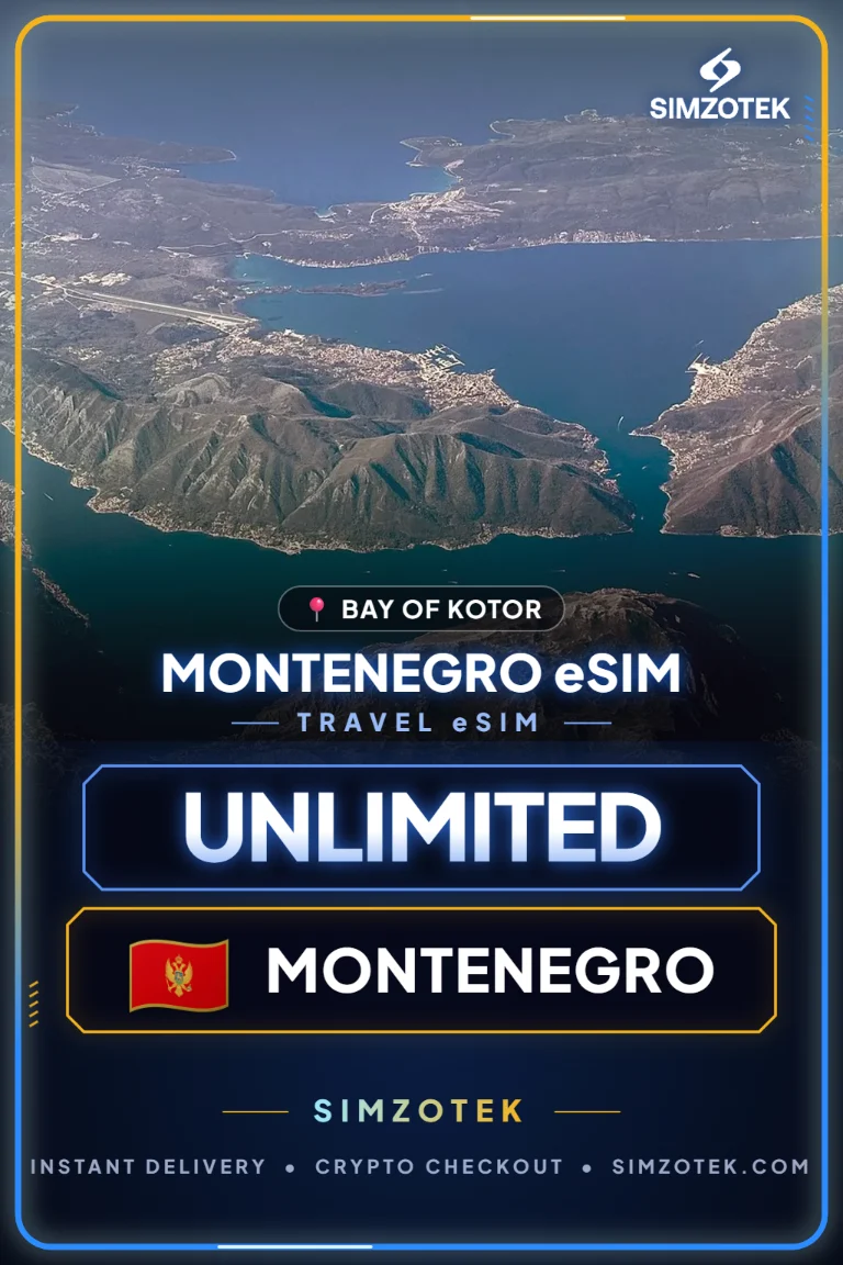 Montenegró eSIM – korlátlan adatforgalom