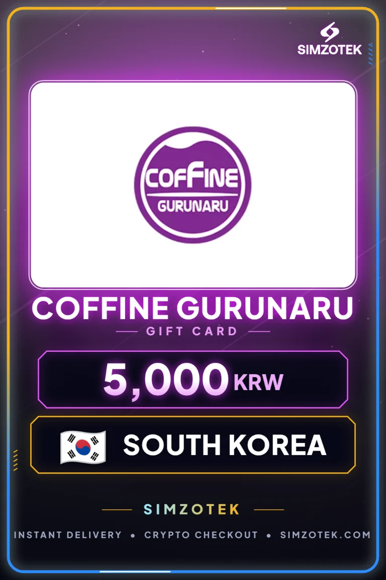 Coffine Gurunaru Geschenkkarte (Südkorea)