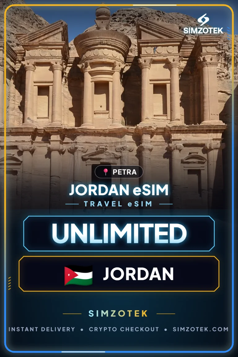 Jordanija eSIM – Neriboti duomenys
