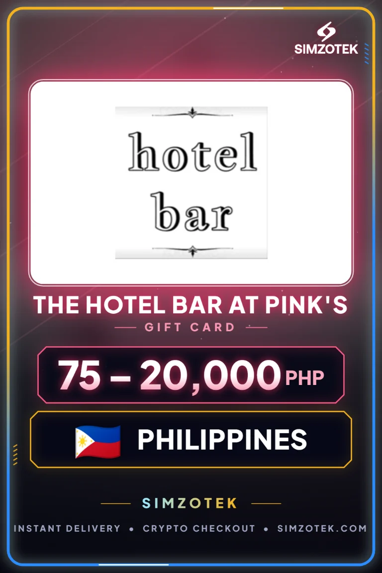 The Hotel Bar at Pink's dovanų kortelė (Filipinai)