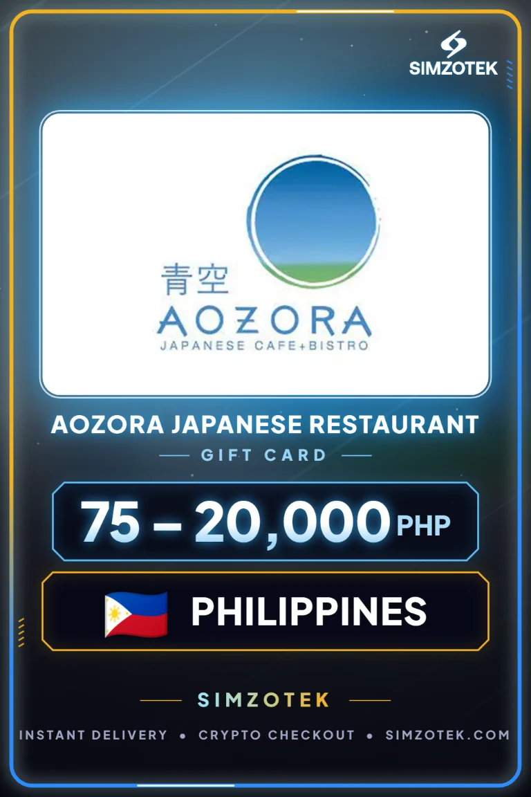 Aozora Japanese Restaurant Gift Card (Philippines)