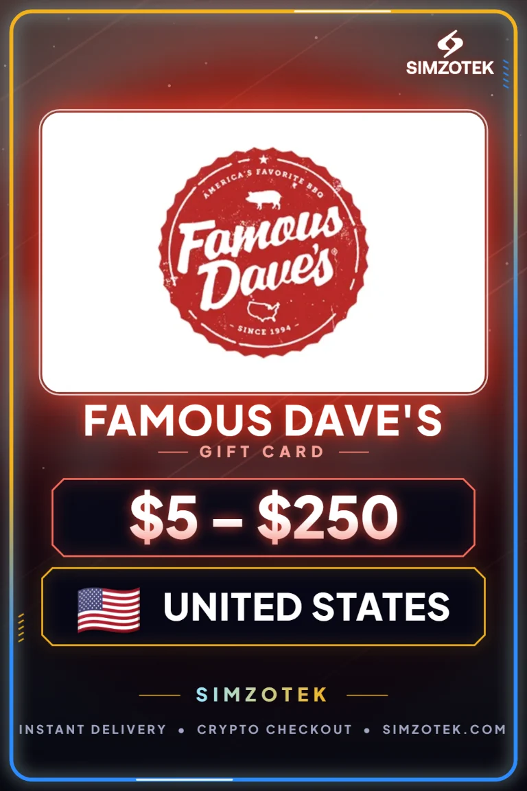 Dárková karta Famous Dave's (Spojené státy)