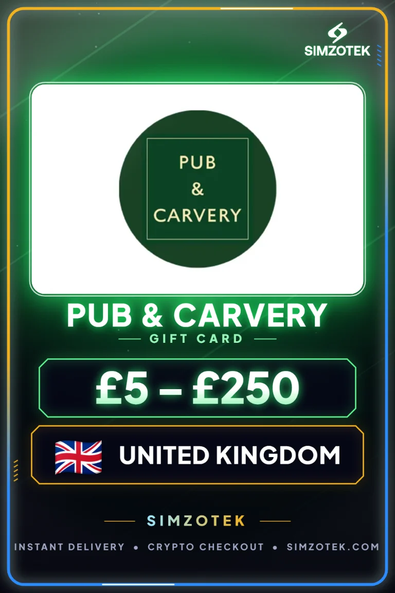 Pub & Carvery dovanų kortelė (Jungtinė Karalystė)